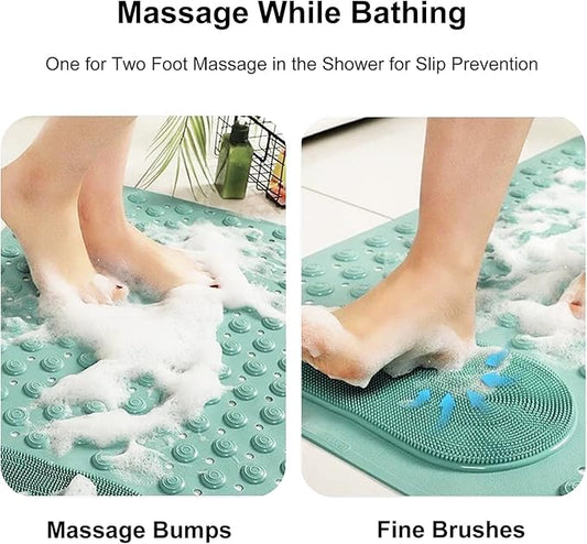 Non-Slip Bath Mat with Brush