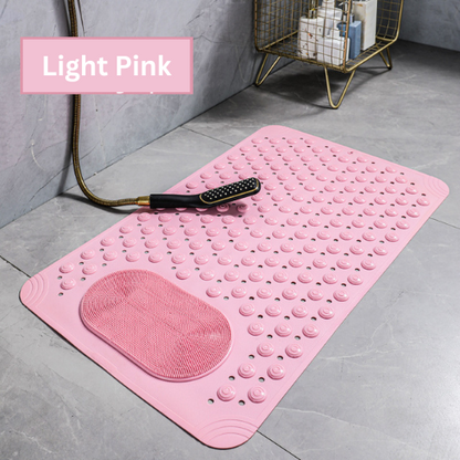 Non-Slip Bath Mat with Brush